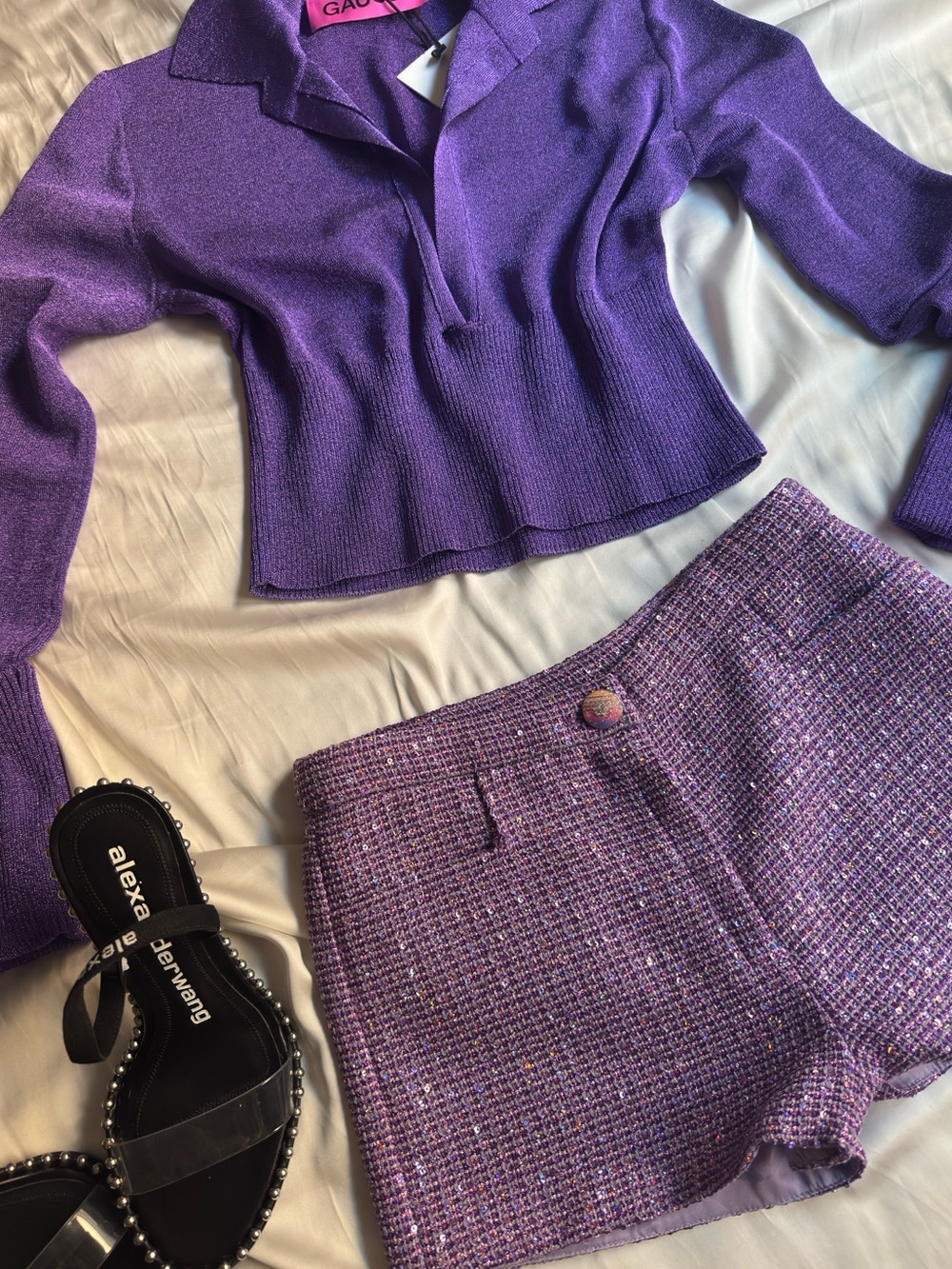 Gauge81 Metallic Purple Knit Top